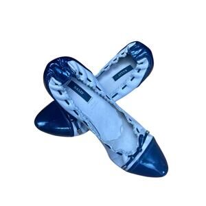 Bally Heels Navy & Cream, Size 7.5